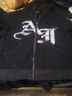 Black Zip-Up WWE AJ Styles "I Am Phenomenal" Jacket with White Graphic Size M